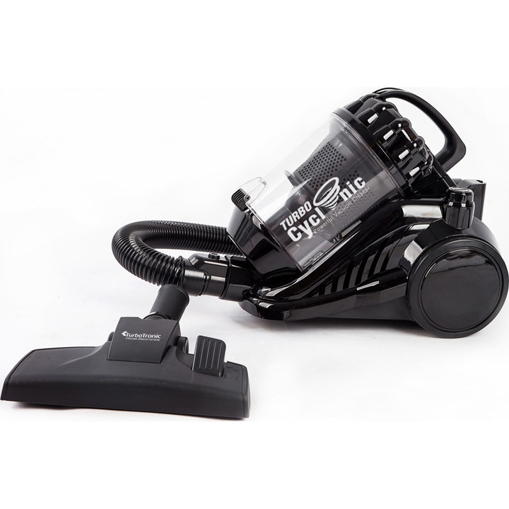 Aspirator fara sac TurboTronic TT-CV05 Turbo-Cyclonic,3,5 l, Tub telescopic, Filtru HEPA, Negru