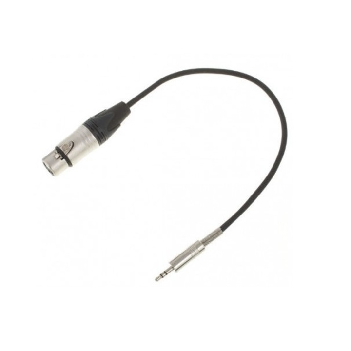 Cablu Audio Microfon, Jack 3,5mm la XLR mama, 30 cm, pentru conectarea directa a microfoanelor la camere