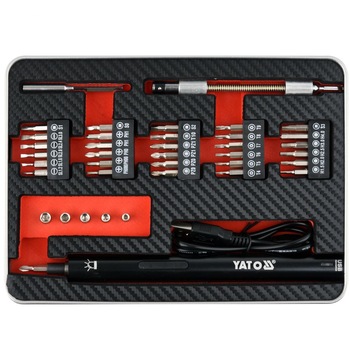 Surubelnita de precizie, cu acumulator Yato YT-27930, inclus 39 biti, Cr-V, 3.6V, 450mAh Surubelnita de precizie, cu acumulator Yato YT-27930, inclus 39 biti, Cr-V, 3.6V, 450mAh