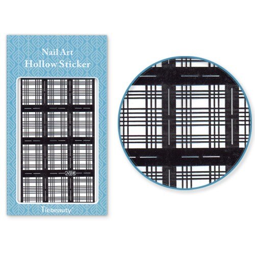 Sablon decorativ unghii Moonbasa Nails, JV208B, 13 x 7.5 cm, Negru, Model geometric