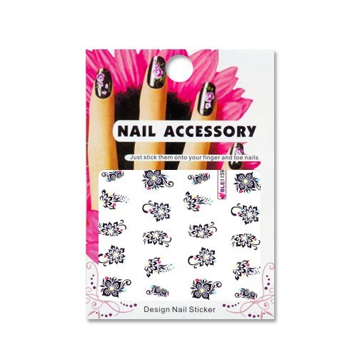 Tatuaj sticker cu efect acrilic pentru decor unghii BLE-1159, MoonbasaNails, Multicolor