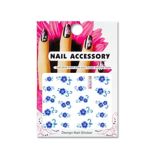 Tatuaj sticker cu efect acrilic pentru decor unghii BLE-1180, MoonbasaNails, Multicolor