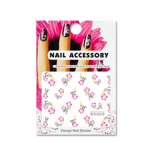 Tatuaj sticker cu efect acrilic pentru decor unghii BLE-2373, MoonbasaNails, Multicolor