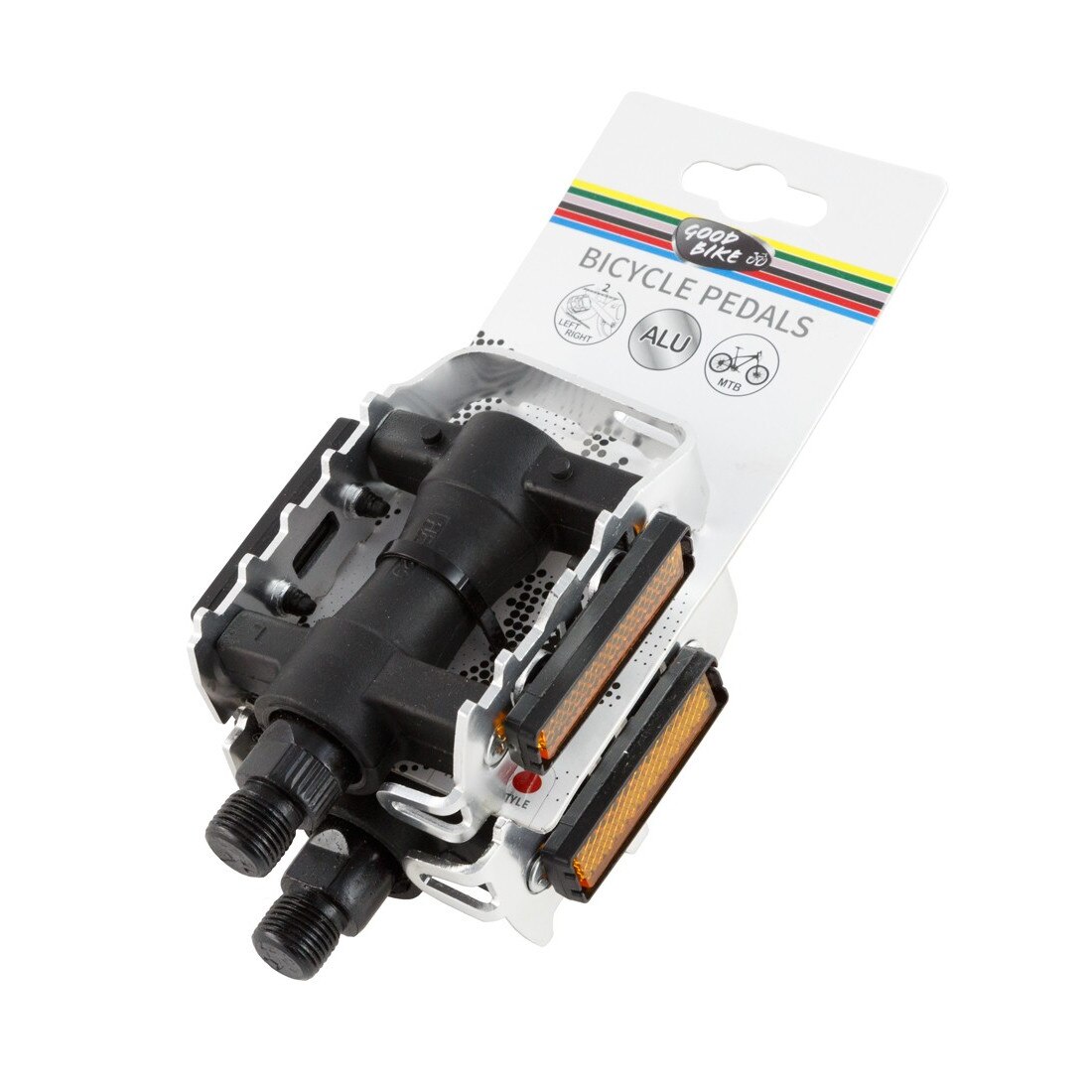 Pedala pentru bicicleta Good Bike, plastic, cu reflectori, set 2 buc