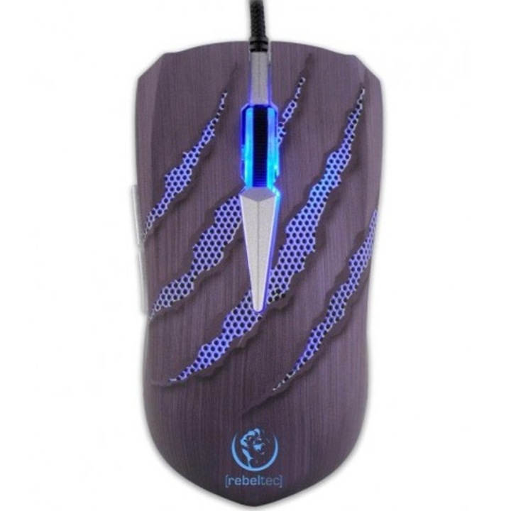 Геймърска мишка Magnum с кабел, USB, 1,5 м, 2400 dpi, 7 бутона, 3-цветно RGB осветление, Черна