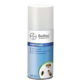 Insecticid fumigen Solfac Automatic Forte NF Bayer, anti insecte zburatoare si taratoare gandaci, plosnite, capuse, muste, 150 ml Insecticid fumigen Solfac Automatic Forte NF Bayer, anti insecte zburatoare si taratoare gandaci, plosnite, capuse, muste, 150 ml