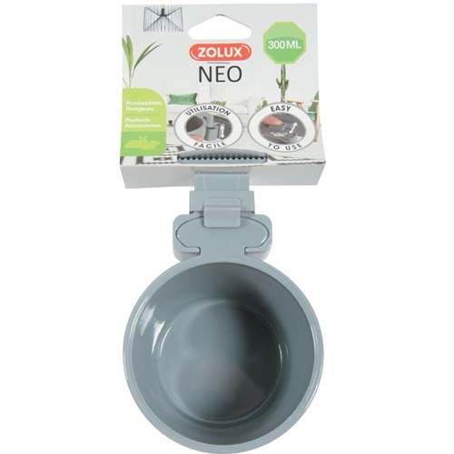 Bol pentru rozatoare, Neo, Zolux, Plastic, 300 ml, Gri