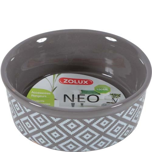 Bol pentru rozatoare, Neo Sandstone, Zolux, Ceramica, 150 ml, Gri