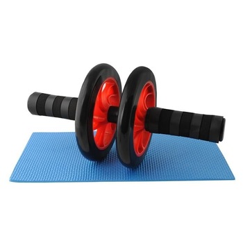 Roata dubla pentru exercitii, Zola, tonifierea abdomenului, negru-rosu, maner cu protectie + salteluta Roata dubla pentru exercitii, Zola, tonifierea abdomenului, negru-rosu, maner cu protectie + salteluta