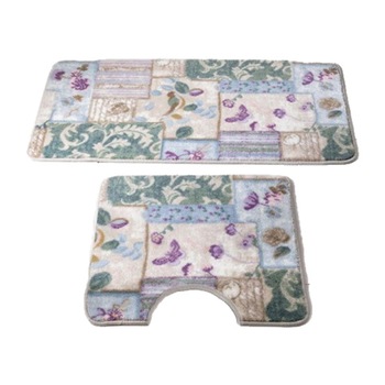 Set 2 covorase baie poliamida 57x100 cm, 55x57 cm, Tac, Patchwork Set 2 covorase baie poliamida 57x100 cm, 55x57 cm, Tac, Patchwork