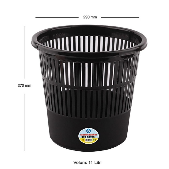 Cos de birou 11L Ark, negru