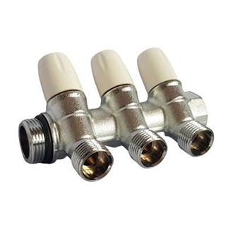 Distribuitor cromat cu robineti 3/4x3 cai TIEMME Raccorderie Distribuitor cromat cu robineti 3/4x3 cai TIEMME Raccorderie