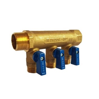Distribuitor cu robineti 3/4x3 cai TIEMME Raccorderie Distribuitor cu robineti 3/4x3 cai TIEMME Raccorderie