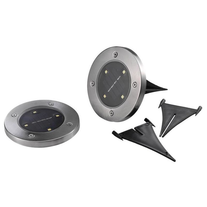 2 db 120x140 mm-es napelemes lámpa készlet, 4 db LED a környezeti megvilágításhoz