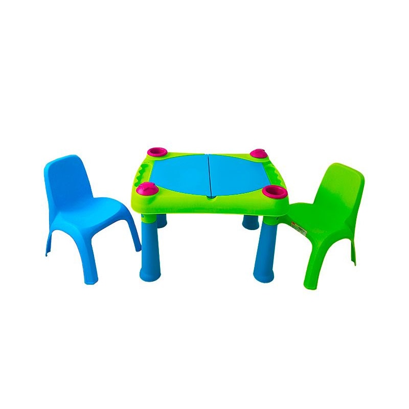 Set 2 scaunele cu spatar + masuta apa si nisip MV