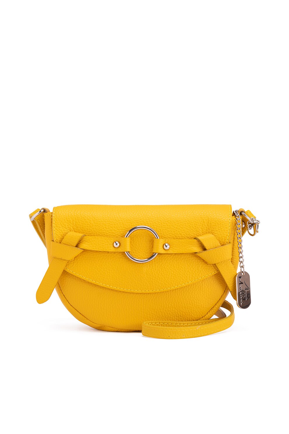 Anna Morellini, Geanta crossbody de piele, Galben