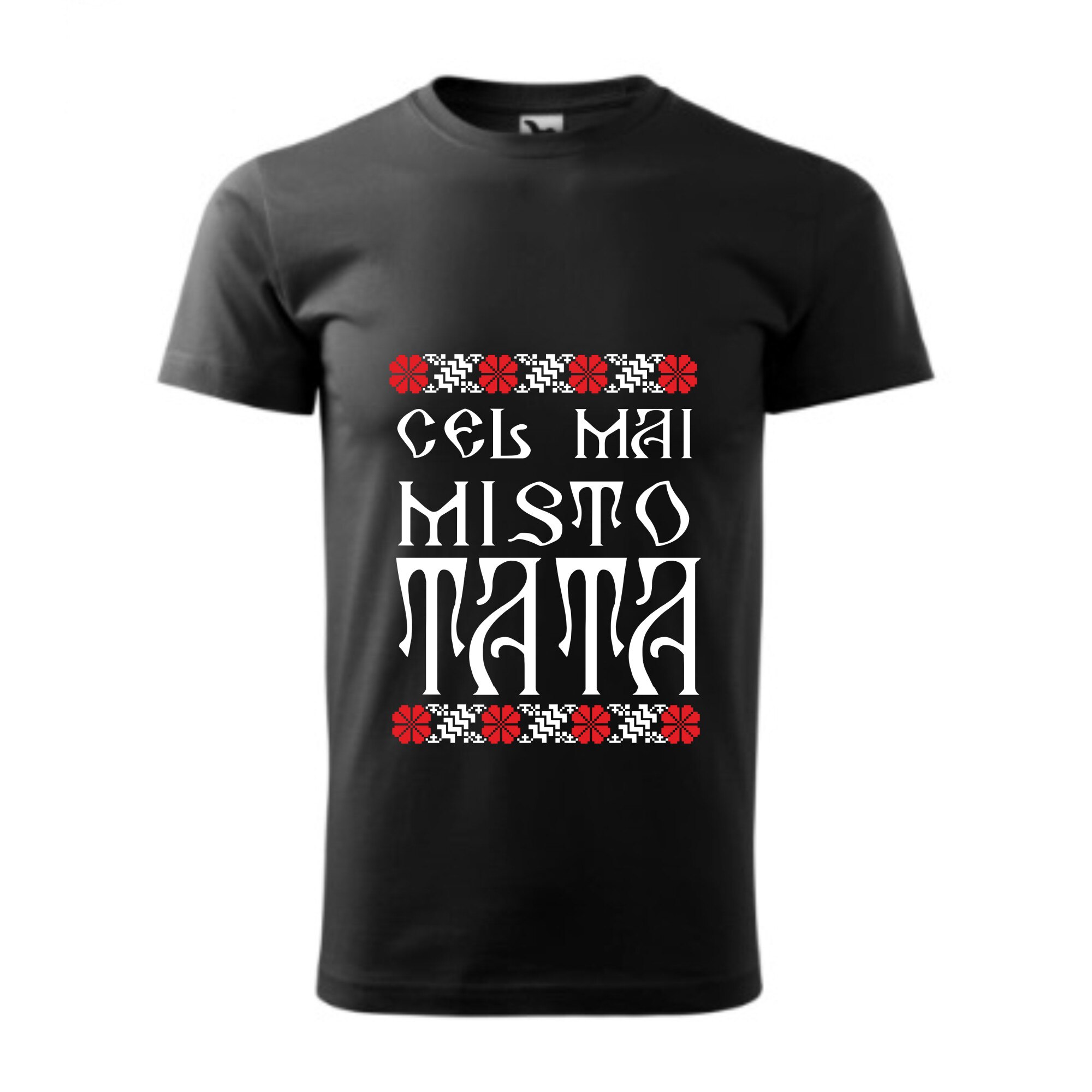 Tricou basic barbati personalizat, Adler, bumbac, negru , M INTL ,, Cel mai misto tata