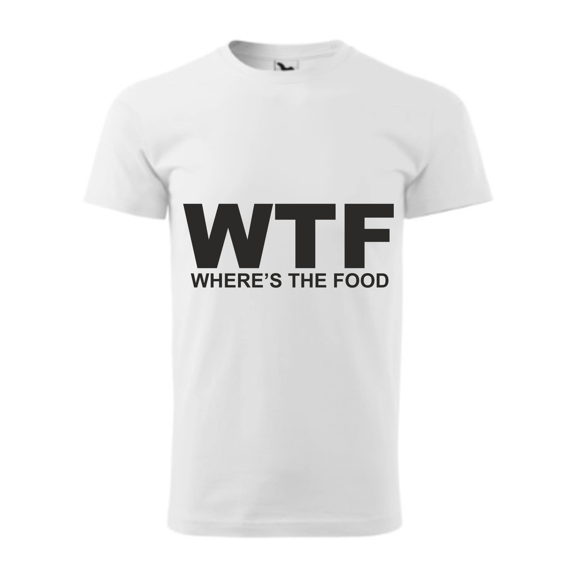 Tricou basic barbati personalizat, Adler, bumbac, alb , XS INTL ,, Where's the food