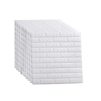 Set 10 x Tapet 3D Autoadeziv , design modern , rezistent la apa , usor de curatat , dimensiuni 77x70cm , model caramida in relief , alb Selling Depot ® Set 10 x Tapet 3D Autoadeziv , design modern , rezistent la apa , usor de curatat , dimensiuni 77x70cm , model caramida in relief , alb Selling Depot ®