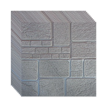Set 10 x Tapet 3D Autoadeziv , design modern , rezistent la apa , usor de curatat , dimensiuni 70x70cm , model piatra in relief , gri Selling Depot ® Set 10 x Tapet 3D Autoadeziv , design modern , rezistent la apa , usor de curatat , dimensiuni 70x70cm , model piatra in relief , gri Selling Depot ®