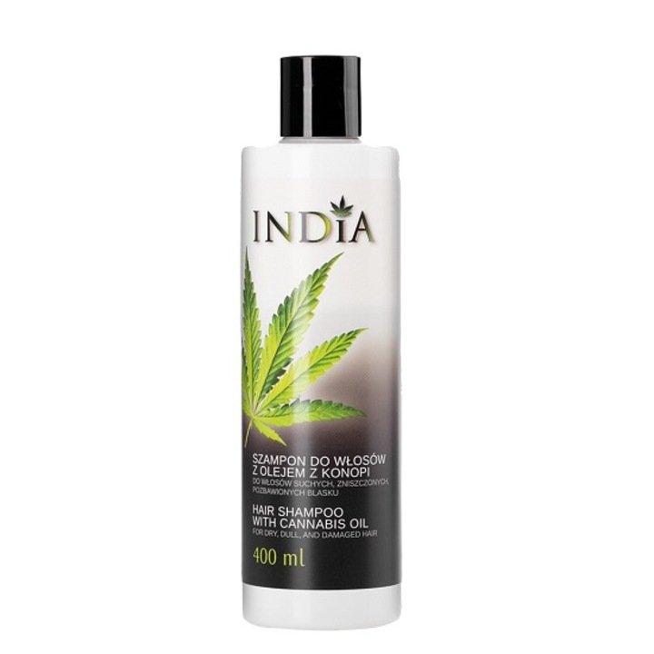 Шампоан за коса India Cosmetics, Масло от коноп, 400 мл