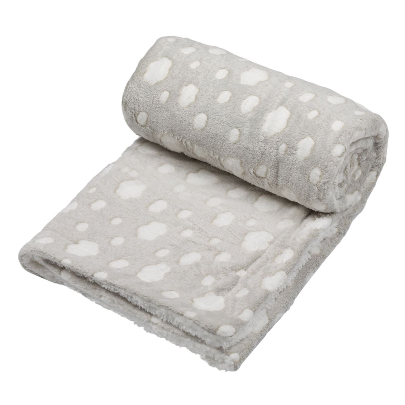 Patura moale pentru bebelusi, Zola, 140x100 cm, gri cu alb