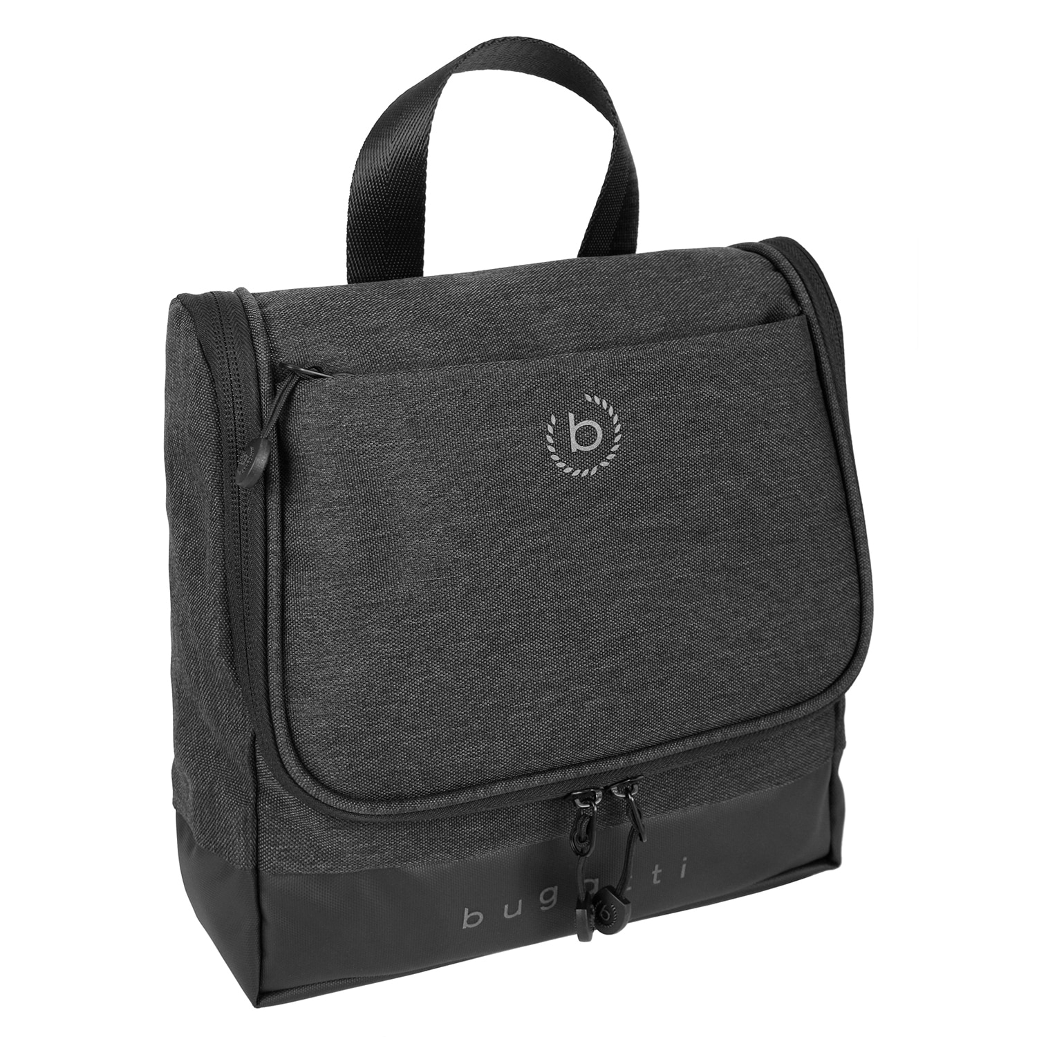 Geanta cosmetice Bugatti Universum, antracit, cu maner si agatatoare metalica, pentru barbati