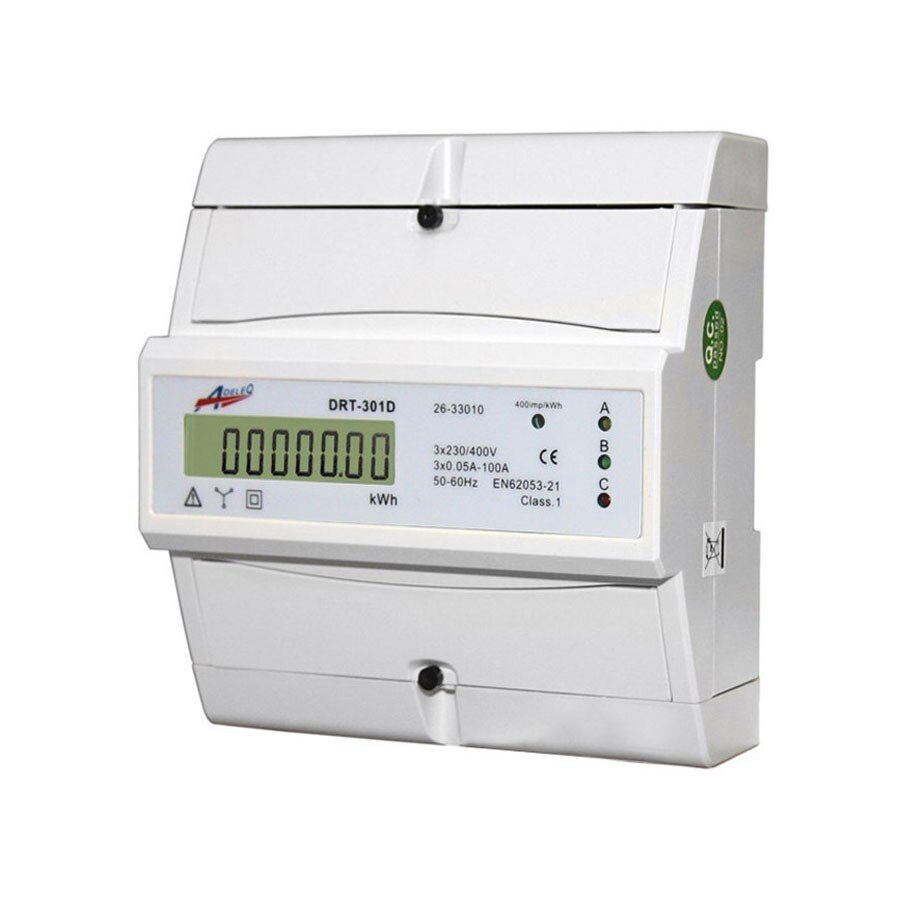 Contor pe sina, modular digital trifazic, 6 module, 3x100A 02-552/DIG, Adeleq