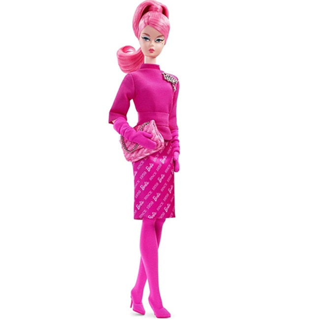Papusa Barbie, Proudly Pink™, Gold Label, 30x5.2 cm, editie eniversara 60 de ani