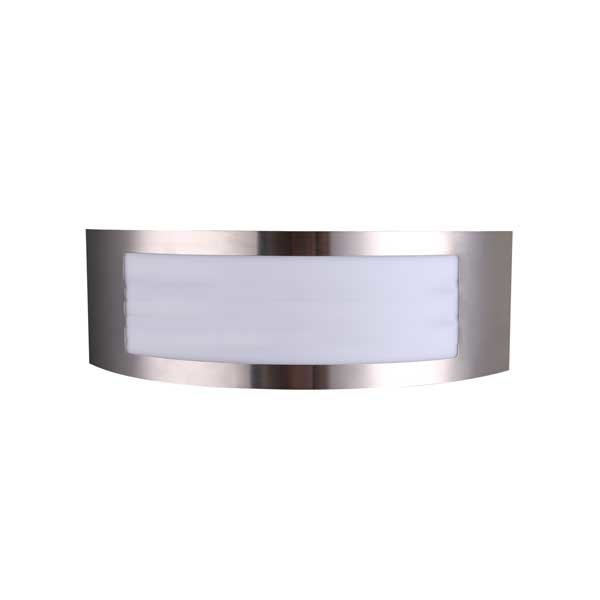 Aplica de perete din otel inoxidabil, Optonica, E27, 303x100x91mm, IP44, Aluminiu