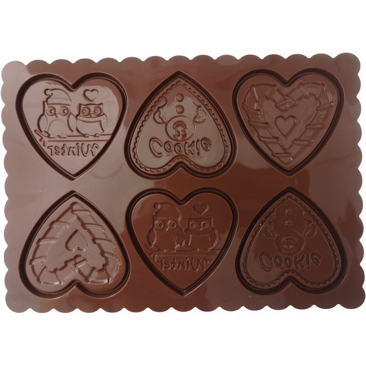 Силиконова форма, "Cookie Choc Hearts", Silikomart
