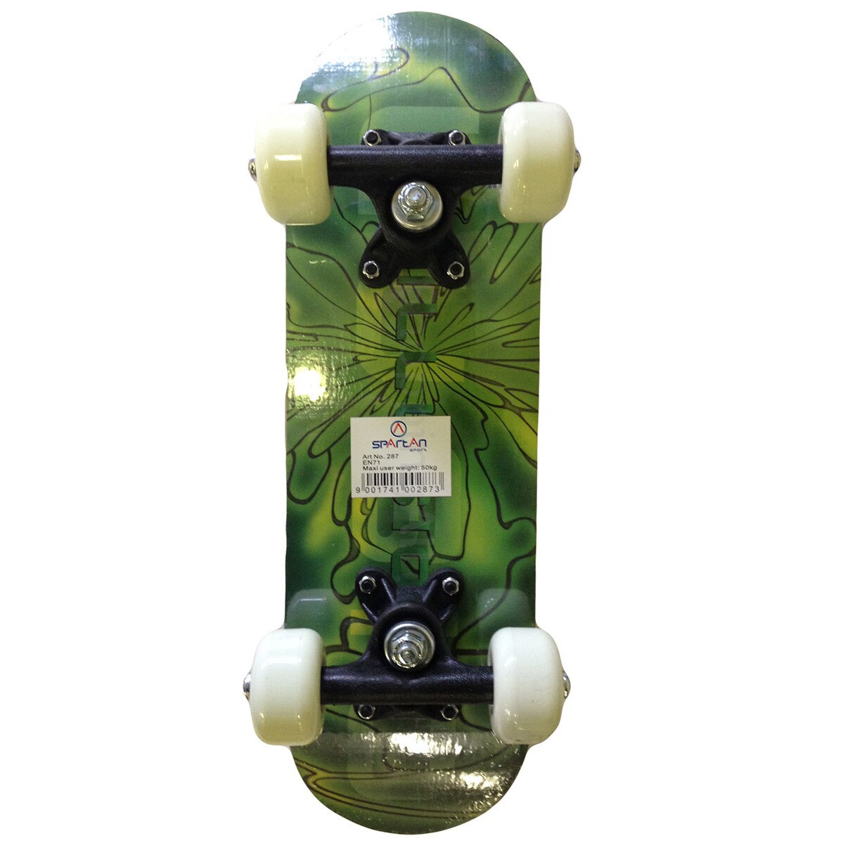 Placa skateboard copii cu model urban, placa din lemn verdeve, roti 50x30 mm, 43 x 15 x 11 cm