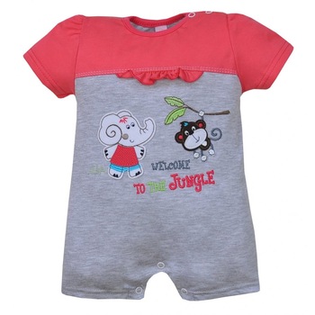 Salopeta de vara pentru fete Koala Jungle 04-087GR, Gri, 68 cm Salopeta de vara pentru fete Koala Jungle 04-087GR, Gri, 68 cm