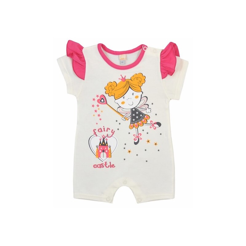 Salopeta de vara pentru fete Koala Wroszka 2802E1, Crem, 68 cm