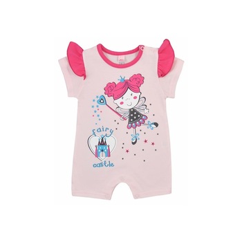 Salopeta de vara pentru fete Koala Wroszka 2802R1, Roz, 68 cm Salopeta de vara pentru fete Koala Wroszka 2802R1, Roz, 68 cm