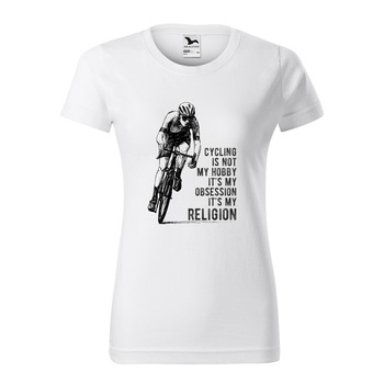 Tricou clasic, la baza gatului, alb, pentru dama, idee de cadou pentru biciclisti, Cycling is Not my Hobby, marime 2XL