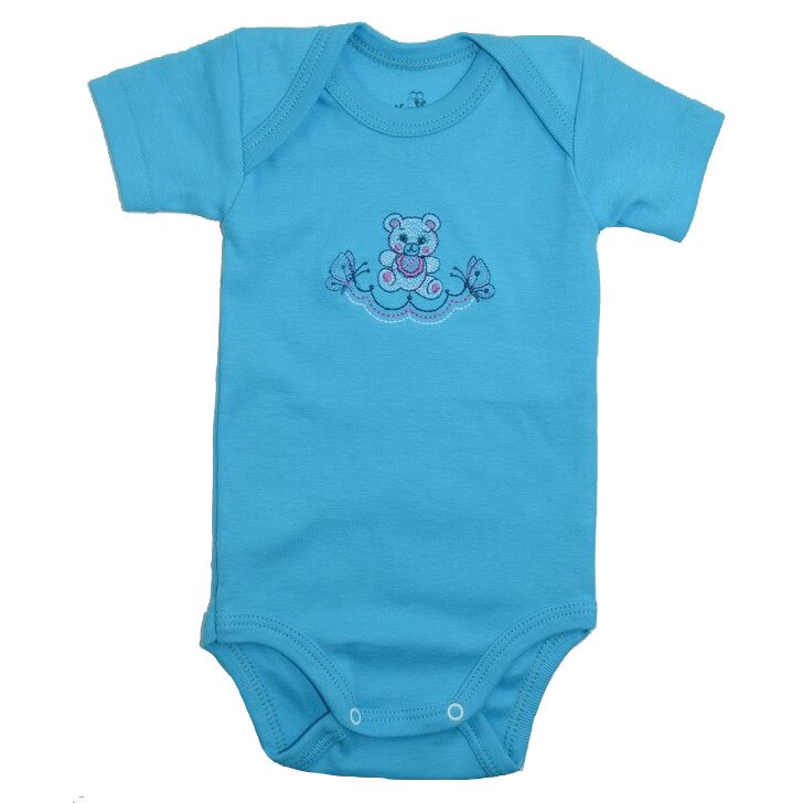 Body cu maneca scurta pentru baieti Pifou Model 6 MS-A1, Albastru, 70-76 cm