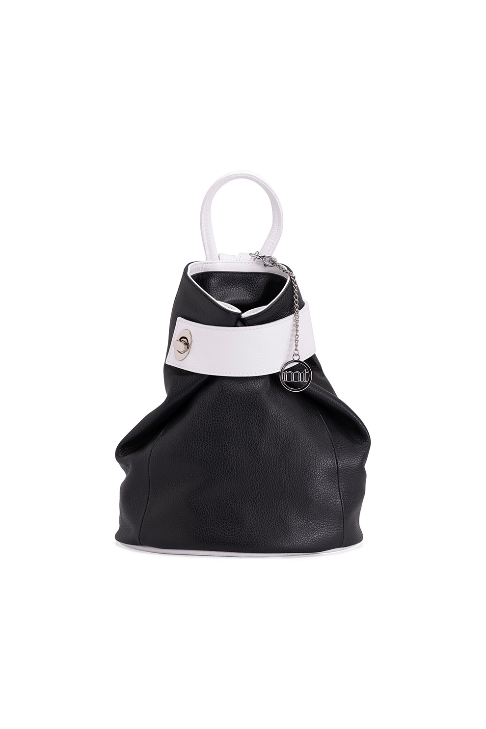 Mia Tomazzi, Rucsac din piele cu model colorblock Sirietto, Negru/Alb