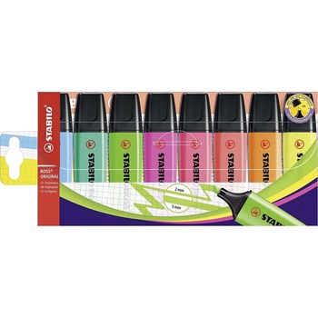 Textmarker Stabilo Boss Original 8 culori/set Textmarker Stabilo Boss Original 8 culori/set