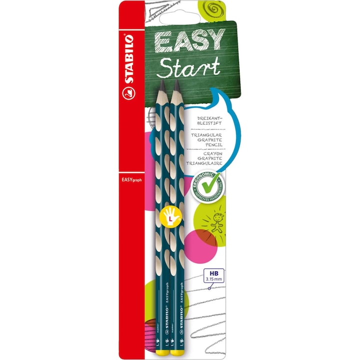 STABILO EasyGraph grafit ceruza balkezeseknek 2 db / szett