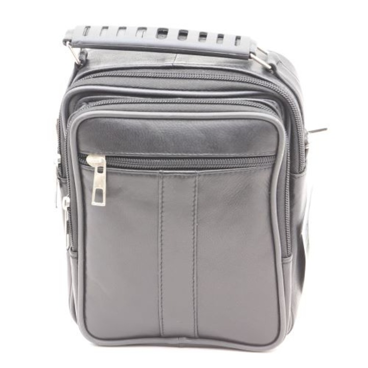 Geanta barbati caza pelletteria model B230 piele naturala neagra