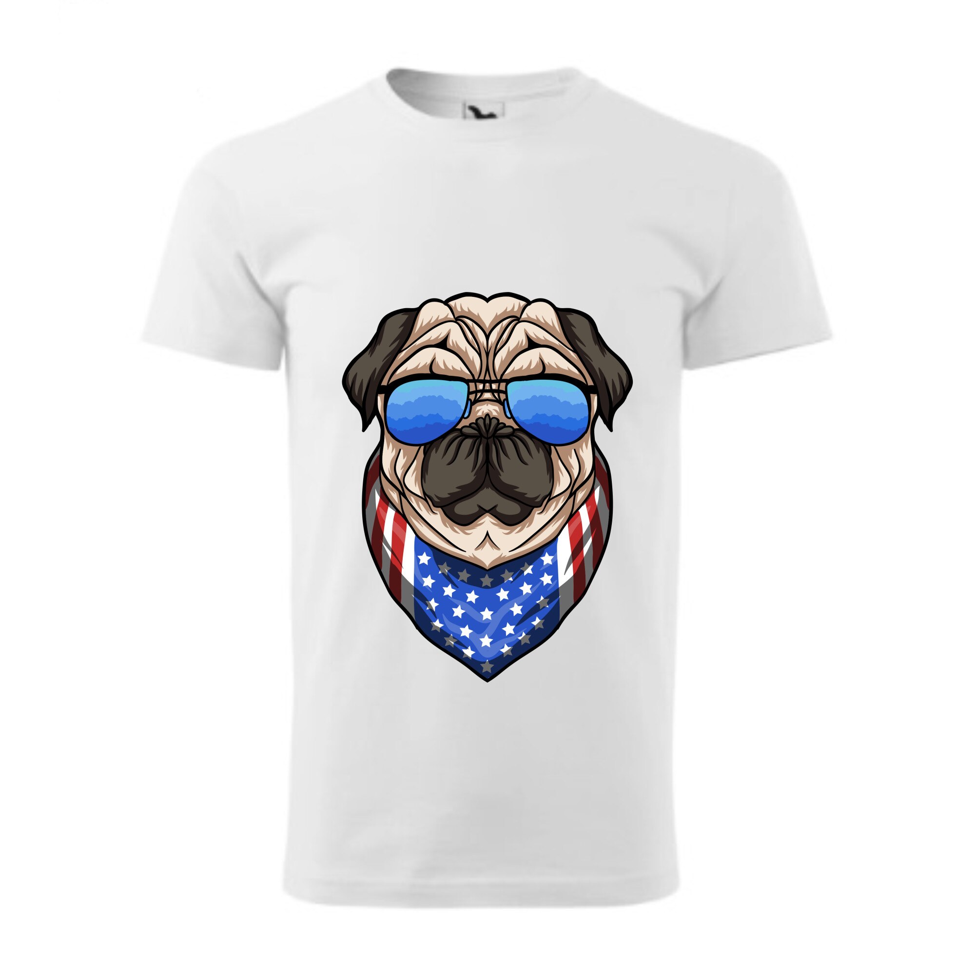 Tricou basic barbati personalizat, Adler, bumbac, alb , M INTL Pug american