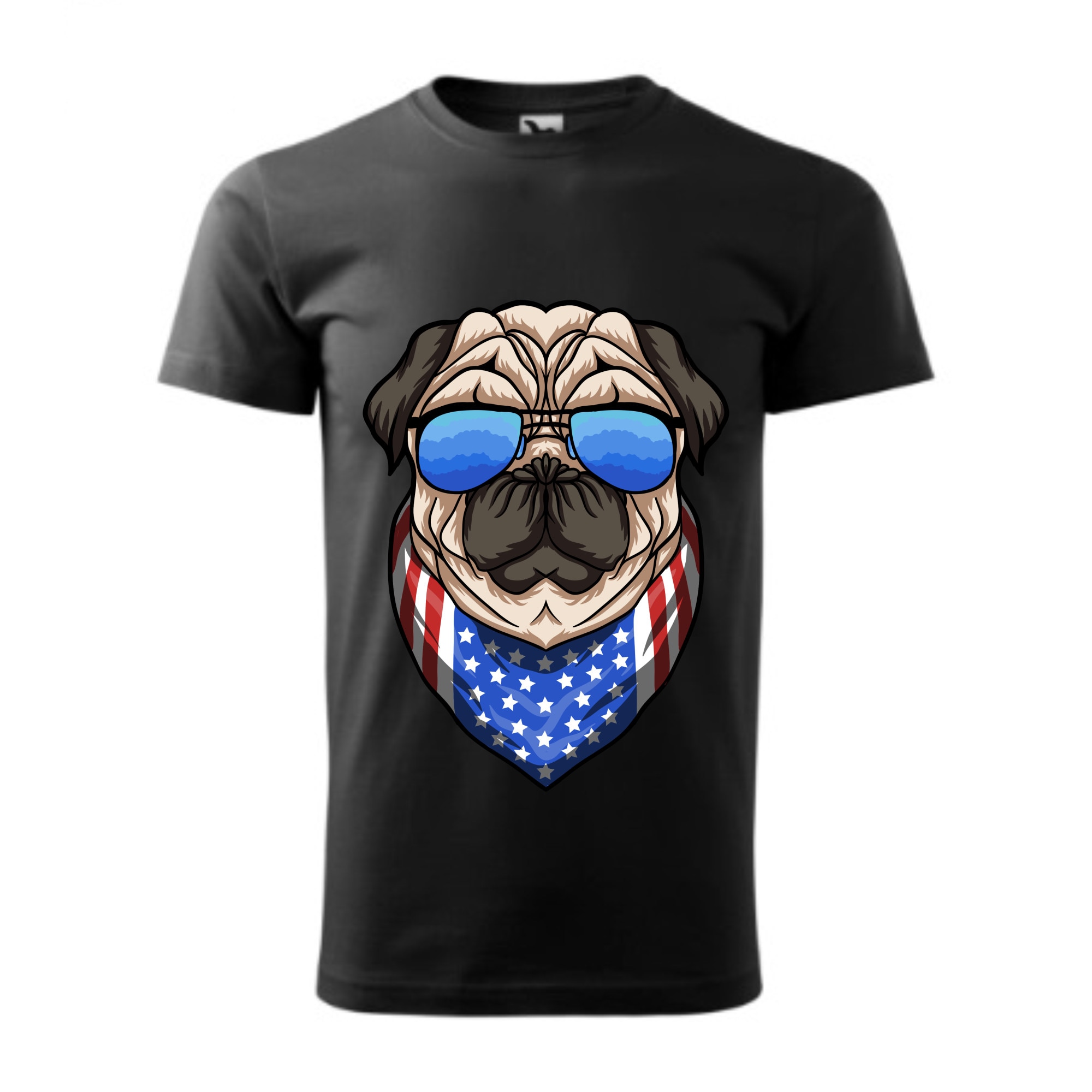 Tricou basic barbati personalizat, Adler, bumbac, negru , S INTL Pug american