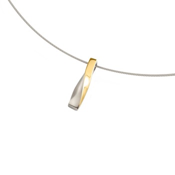 Pandantiv din titan Boccia Titanium 07018-02 argintiu/auriu Pandantiv din titan Boccia Titanium 07018-02 argintiu/auriu