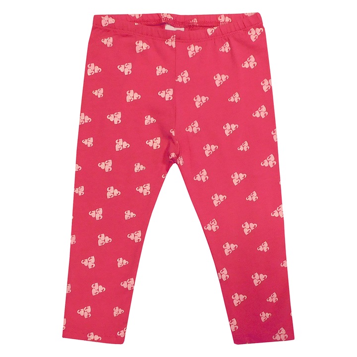 Birba mintás pamut leggings, pamut jersey cicanadrág lányoknak - Basico Primavera (Rózsaszín, 74 (9 hó))