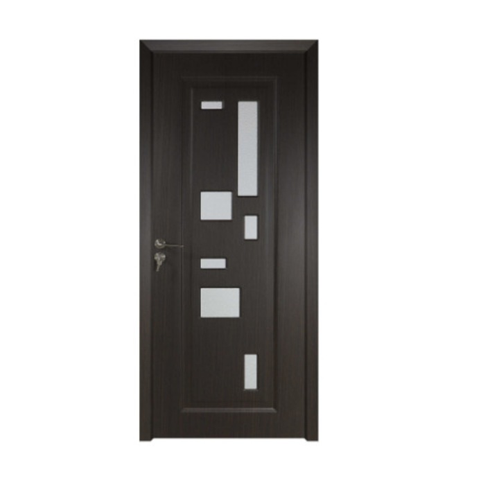 Интериорна дървена врата със стъкло BestImp B02-68-K, лява/дясна, сива, 203 х 68 см