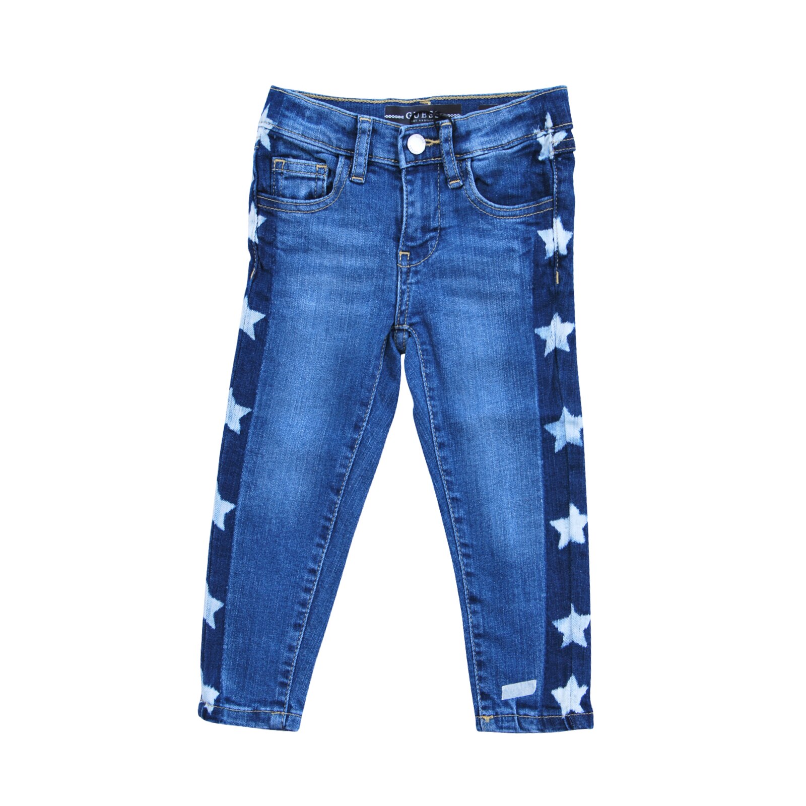 Blugi Guess pentru fete, stele laterale, Albastru jeans, Albastru jeans