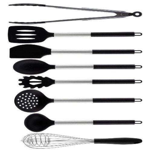 Set 8 piese bucatarie cu maner negru Edenberg EB7791