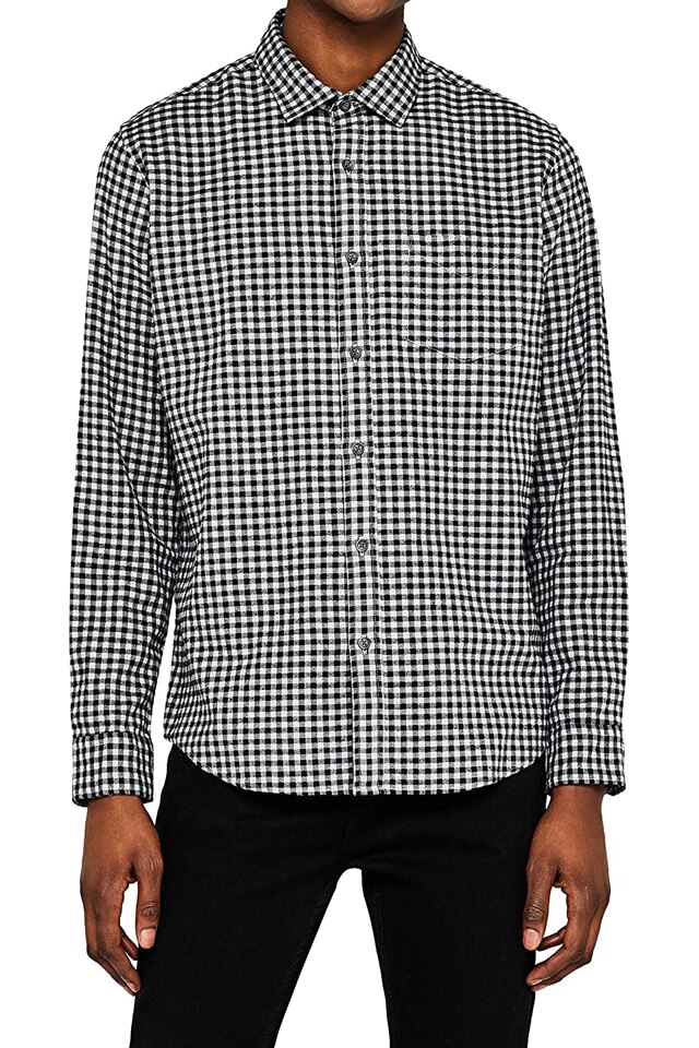 Camasa bumbac barbati Meraki, gri/negru, XS