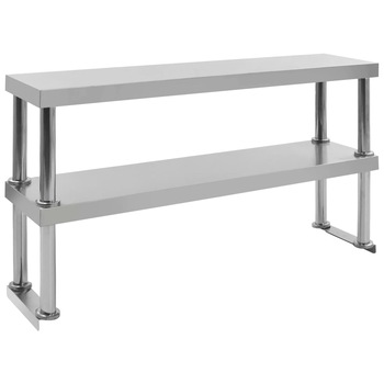 Raft masa de lucru, vidaXL, Otel inoxidabil, 120 x 30 x 65 cm, Gri Raft masa de lucru, vidaXL, Otel inoxidabil, 120 x 30 x 65 cm, Gri